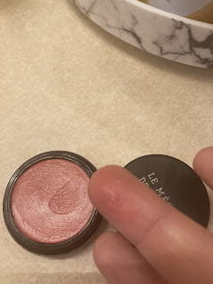 Le Metier Blush swatches on the finger