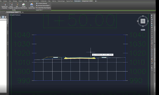 Section view in Autodesk Civil 3D