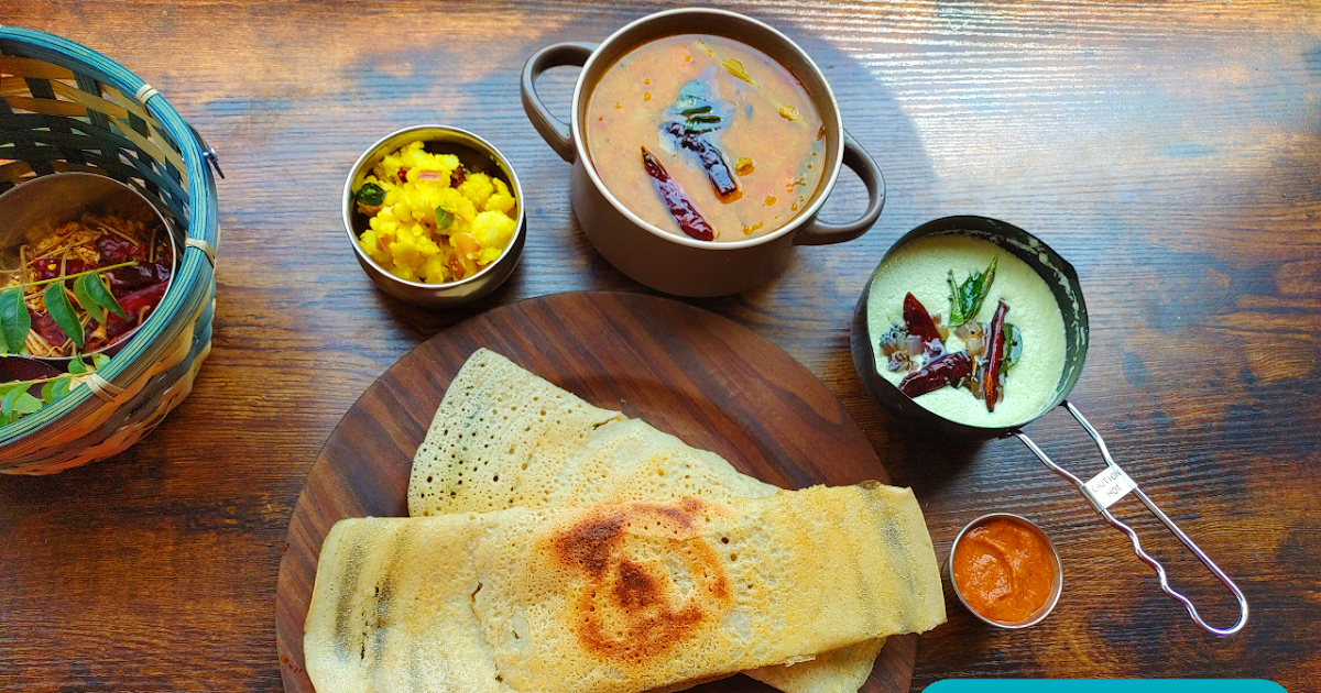 Masala Dosa recipe with coconut chutney and sambar