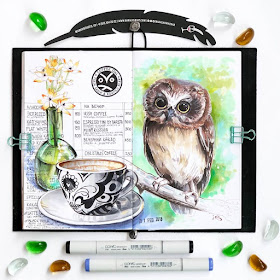 02-Owl-and-Coffee-Shop-Irina-Shelmenko-Ирина-Шельменко-Travel-Diary-Sketches-and-Moleskine-Drawings-www-designstack-co