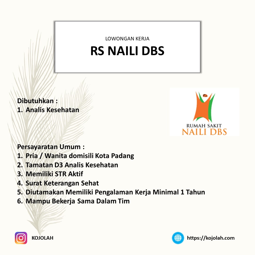 Rumah Sakit Naili Dbs Padang Analis Kesehatan