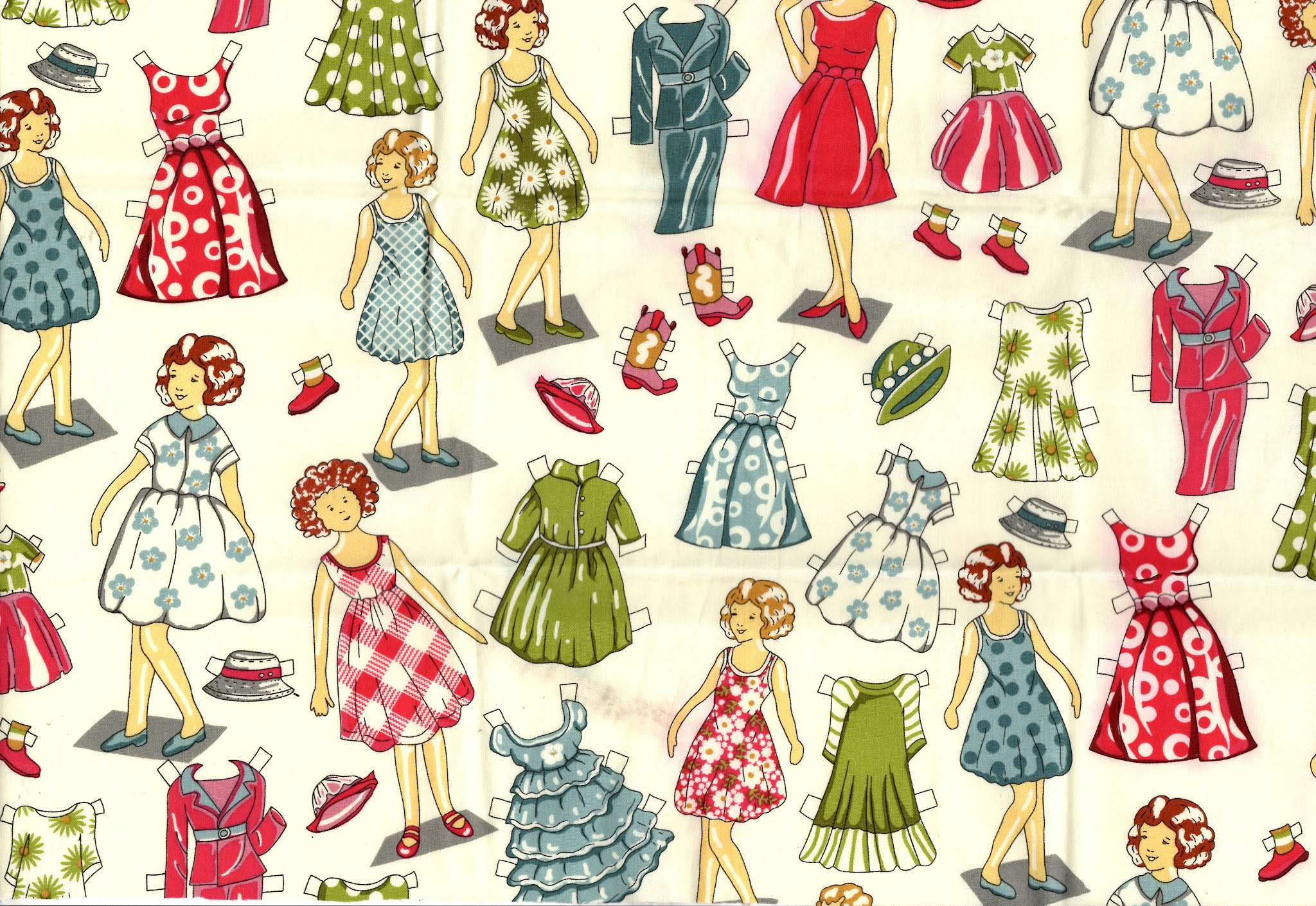 Miss Missy Paper Dolls Paper Doll Fabric