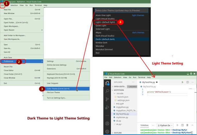 Steps To Change Dark Theme To Light Theme In Visual Studio Code Steps To Change Dark Theme To Light Theme In Visual Studio Code