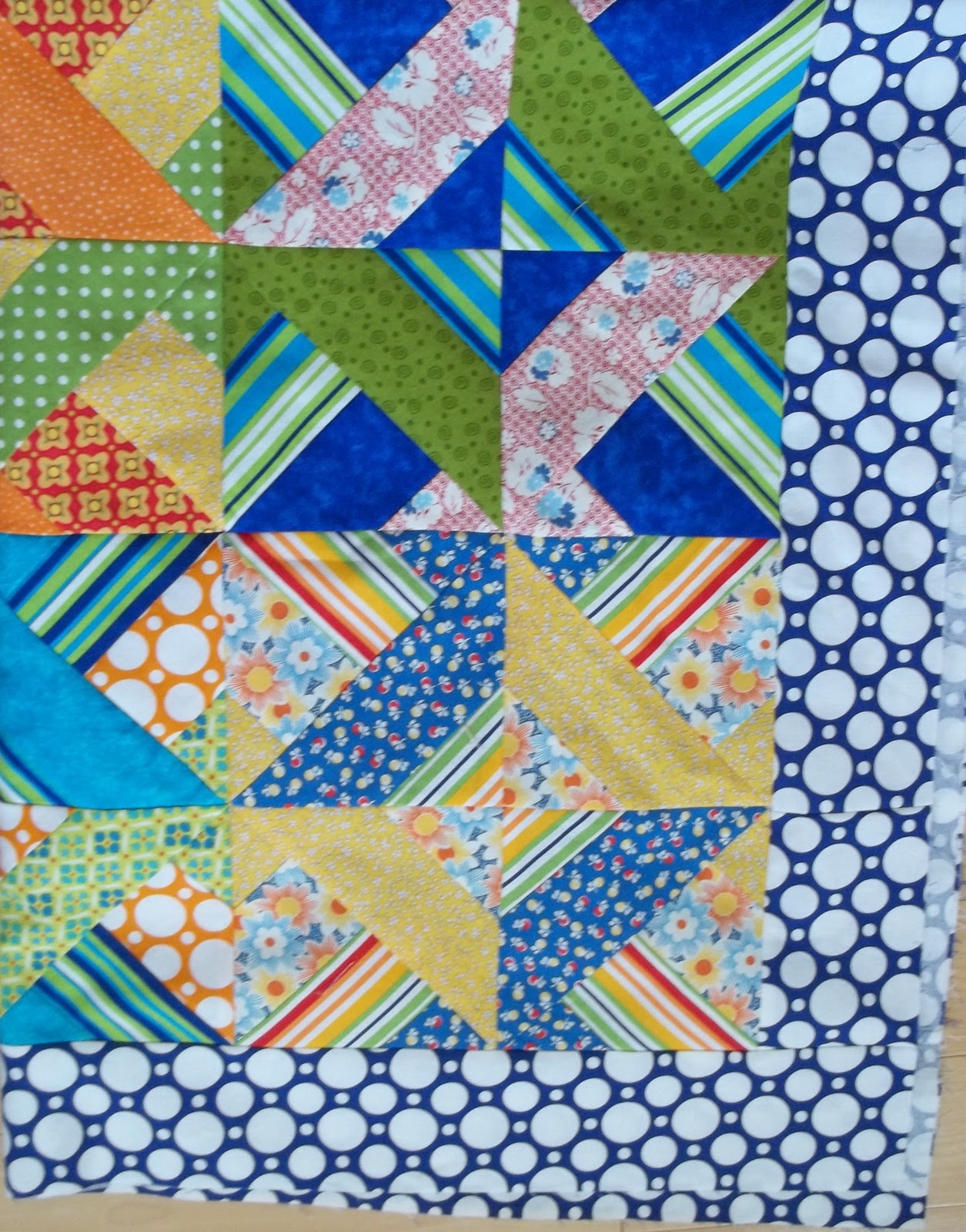 Through My Window baby quilt border, some hand work, and the giveaway