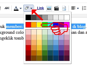 Cara mengubah warna background teks tulisan di blog