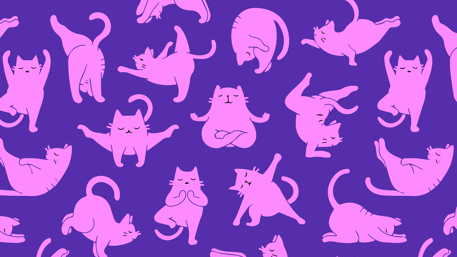 Wallpaper 4K - Yoga Cat Pattern - Heroscreen Wallpapers