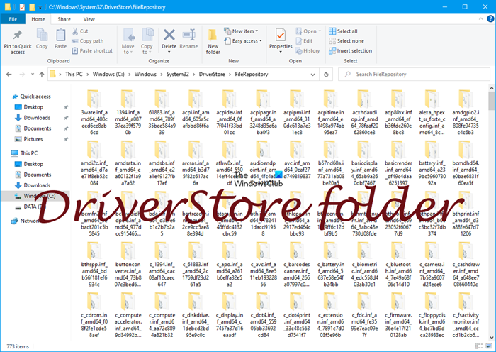 Carpeta DriverStore en Windows