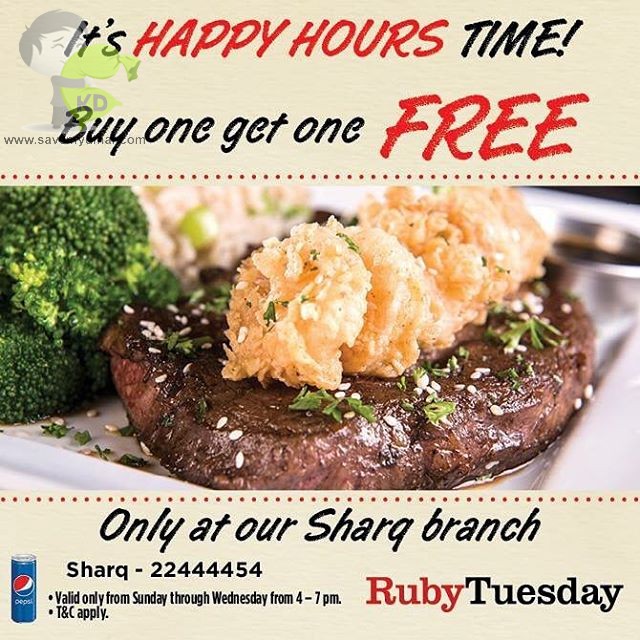 Ruby Tuesday Kuwait - Buy One Get One FREE
