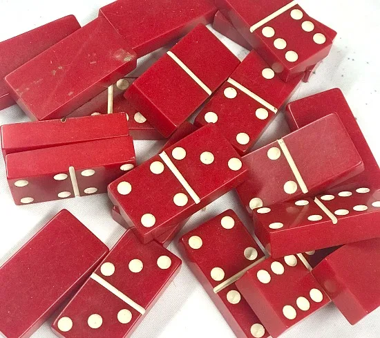 DIY Red Domino Coasters for the Holidays