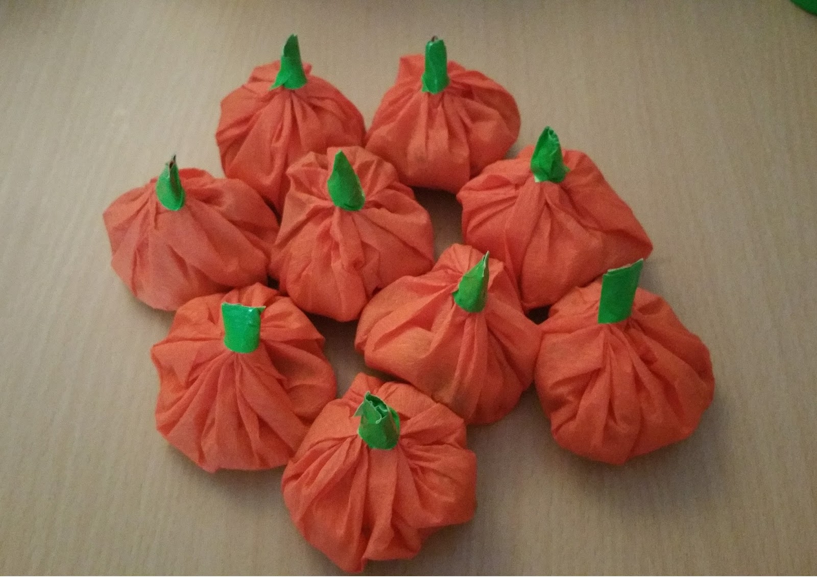 Crepe Paper Pumpkins Just a Crafty Mama