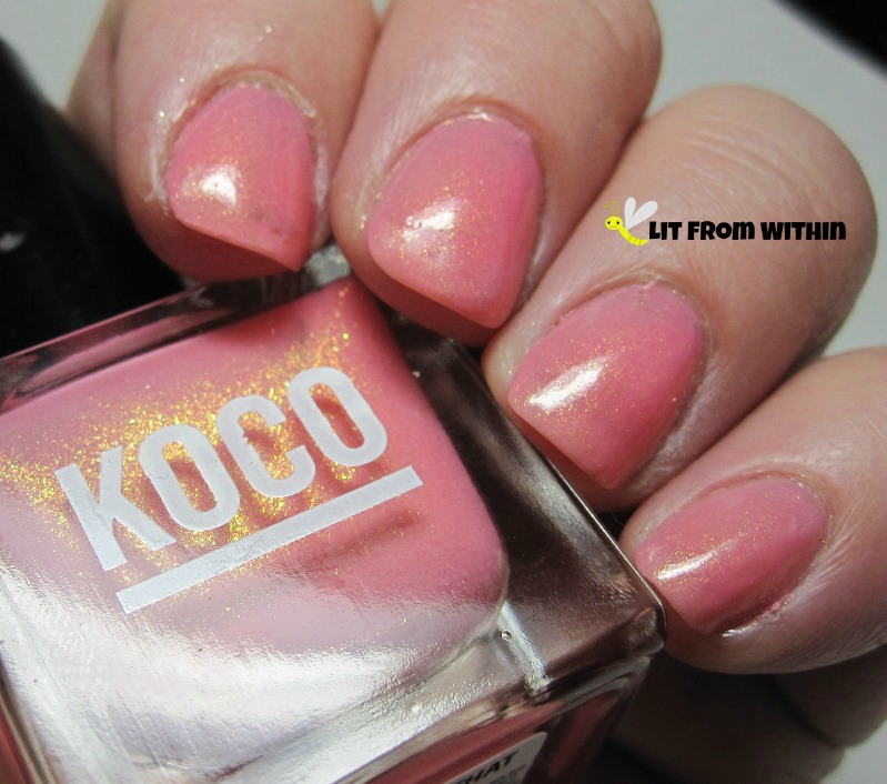 Koco I'll Pink To That, a soft pink with a subtle gold shimmer.