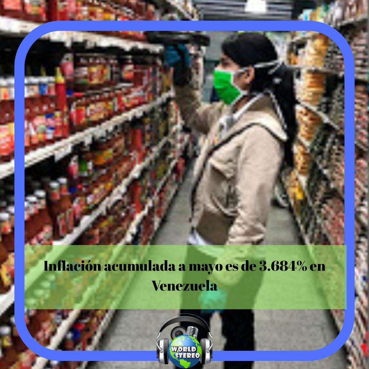 Inflación acumulada a mayo es de