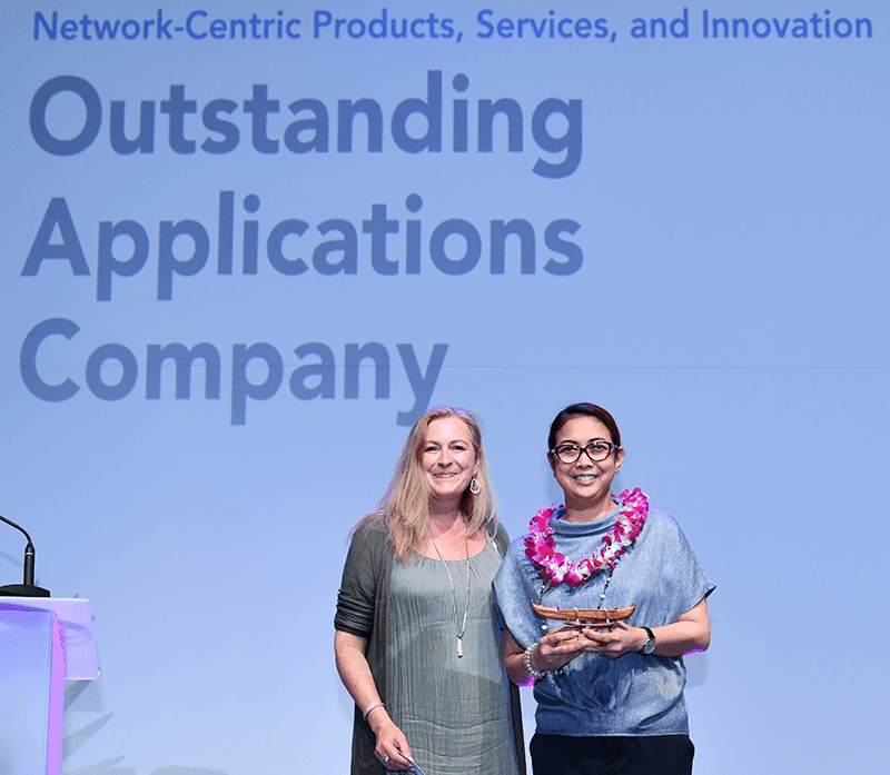 PGC's Edith Gomez receiving the award for Outstanding Applications Company