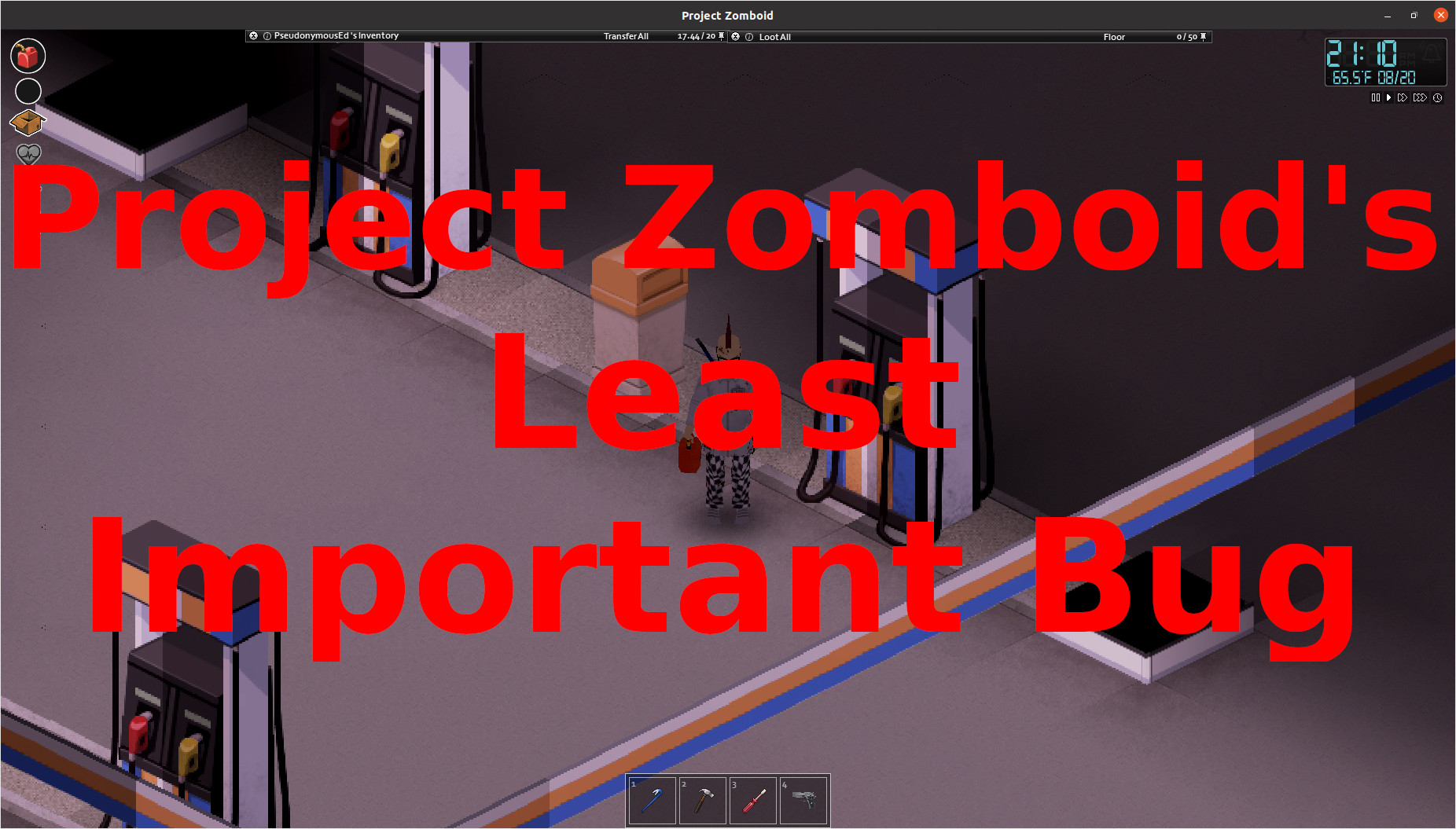 Pseudonymous Code Views Project Zomboid's Least Important Bug