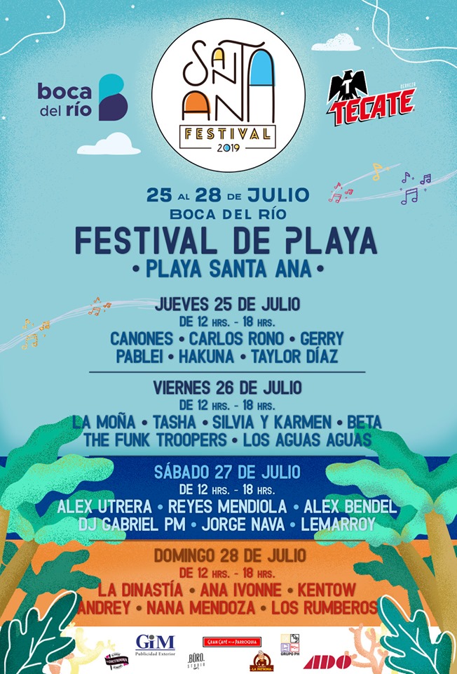 Revelan cartel por días del Festival playero de las Fiestas de Santa