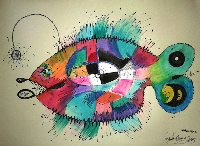 Graphic fish 1 2015 by Renata Solimini