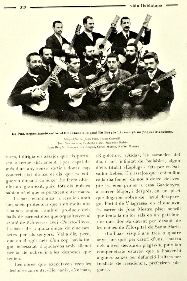QUINA LA FEM?: [1904] L&#39;agrupació musical lleidatana &#39;La Pua&#39;, 1892