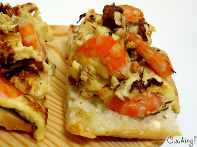  Revuelto de langostinos con nueces 