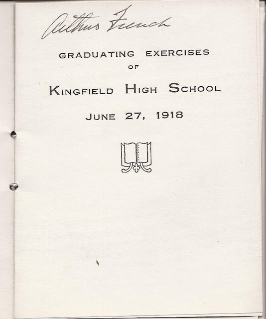 Heirlooms Reunited 1918 Graduation Program, Kingfield, Maine High School
