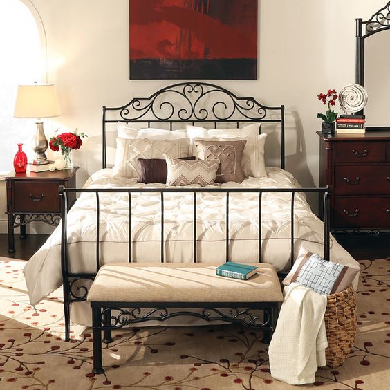 Wrought Iron Beds, Bedsteads and Bed Heads with Durable Bearings Lady