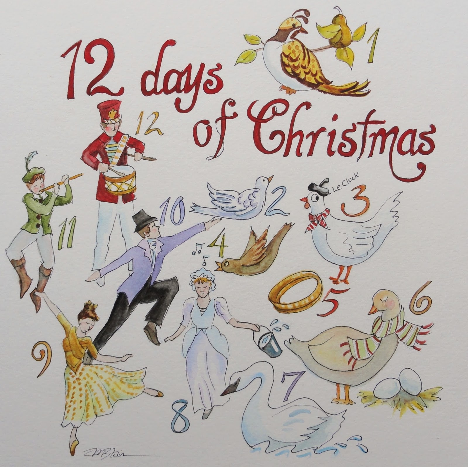 Paintings by Christine Blain : Merry Christmas! 12 Days of Christmas