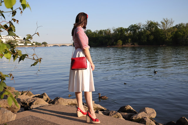The summery red stripes outfit - SUGAR LANE