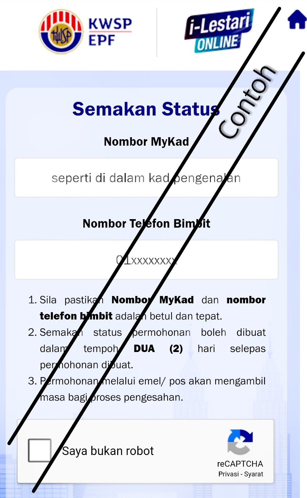 Semakan Status Pengeluaran Dan Tarikh Pembayaran I Lestari Kwsp
