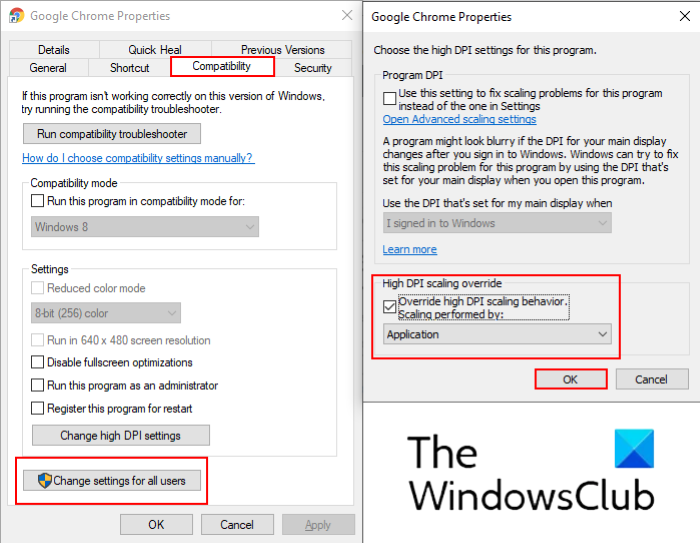 Problemas de escalado de Windows para dispositivos de alto DPI