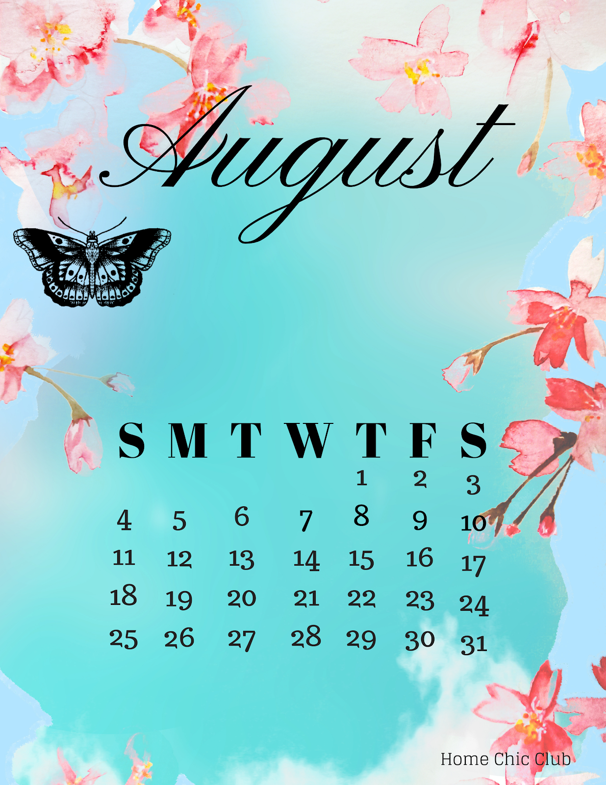 August 2019 Calendar Usa Free Pdf Download