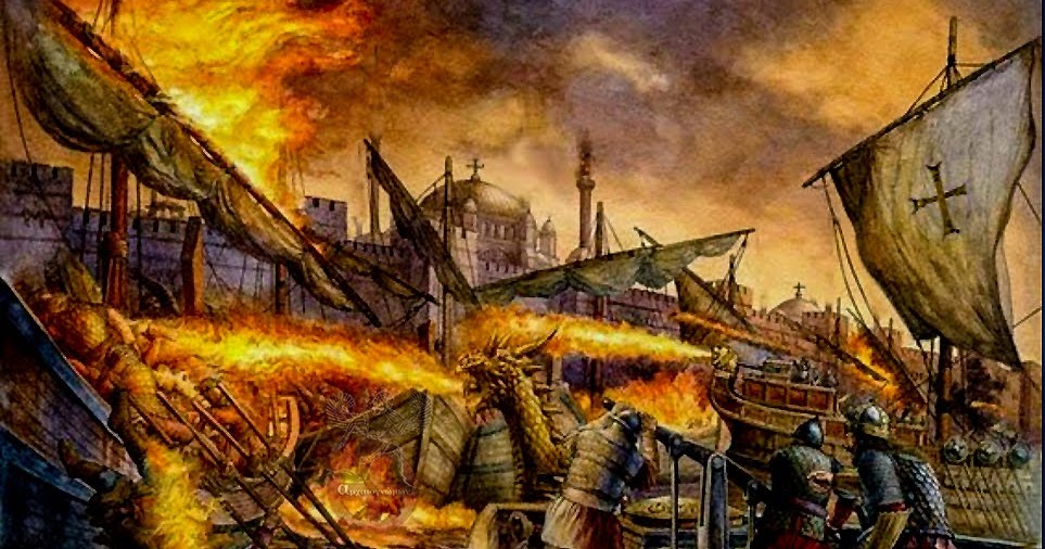 Калинник греческий огонь. Греческий огонь картинки. Сифонофор греческий огонь. Greek fire. Греческий огонь в византии.