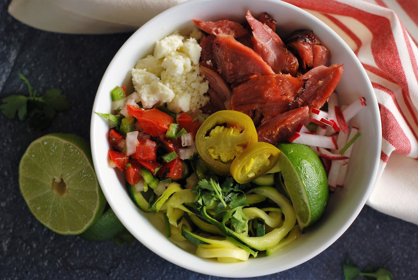 Fleur DeLectable Crock Pot Turkey Carnitas Burrito Bowls with