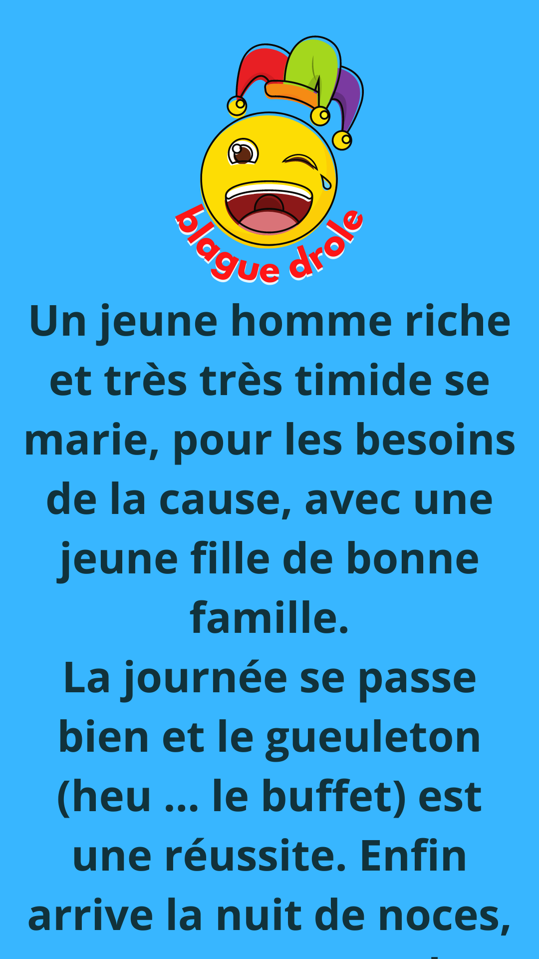 BLAGUE SUR LE JEUNE MARIÉ