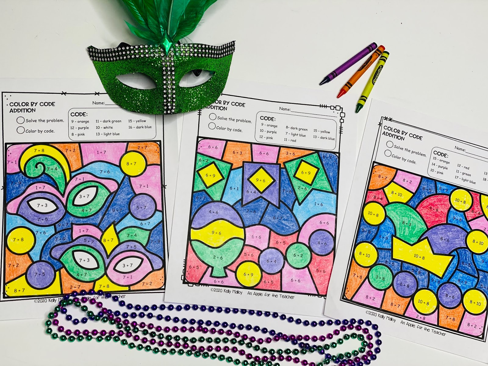 Mardi Gras Color By Number Free Printable