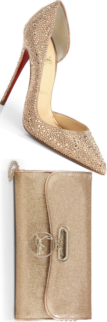 Christian Louboutin Riviera Glitter Clutch an Iriza Pump