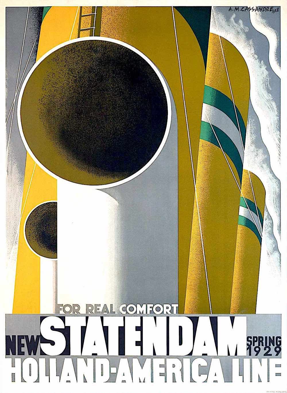 a poster by A.M. Cassandre a poster by A.M. Cassandre, New Statendam Holland America Line 1921