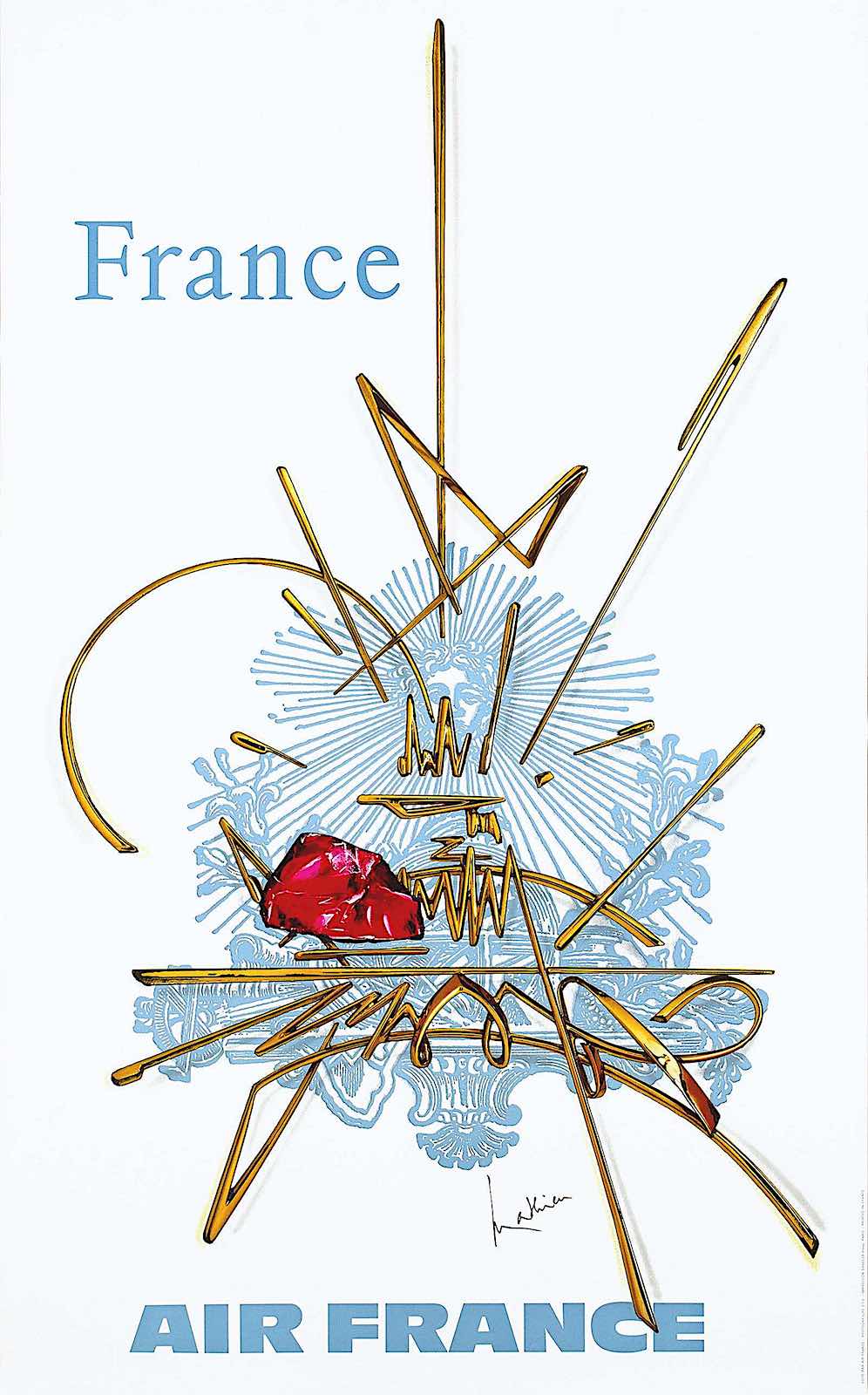 Georges Mathieu 1968 poster a Georges Mathieu 1968 poster for Air France