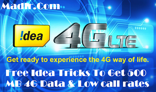 Idea Trick To Get Free 500 MB 3G Data & Call rates for Free