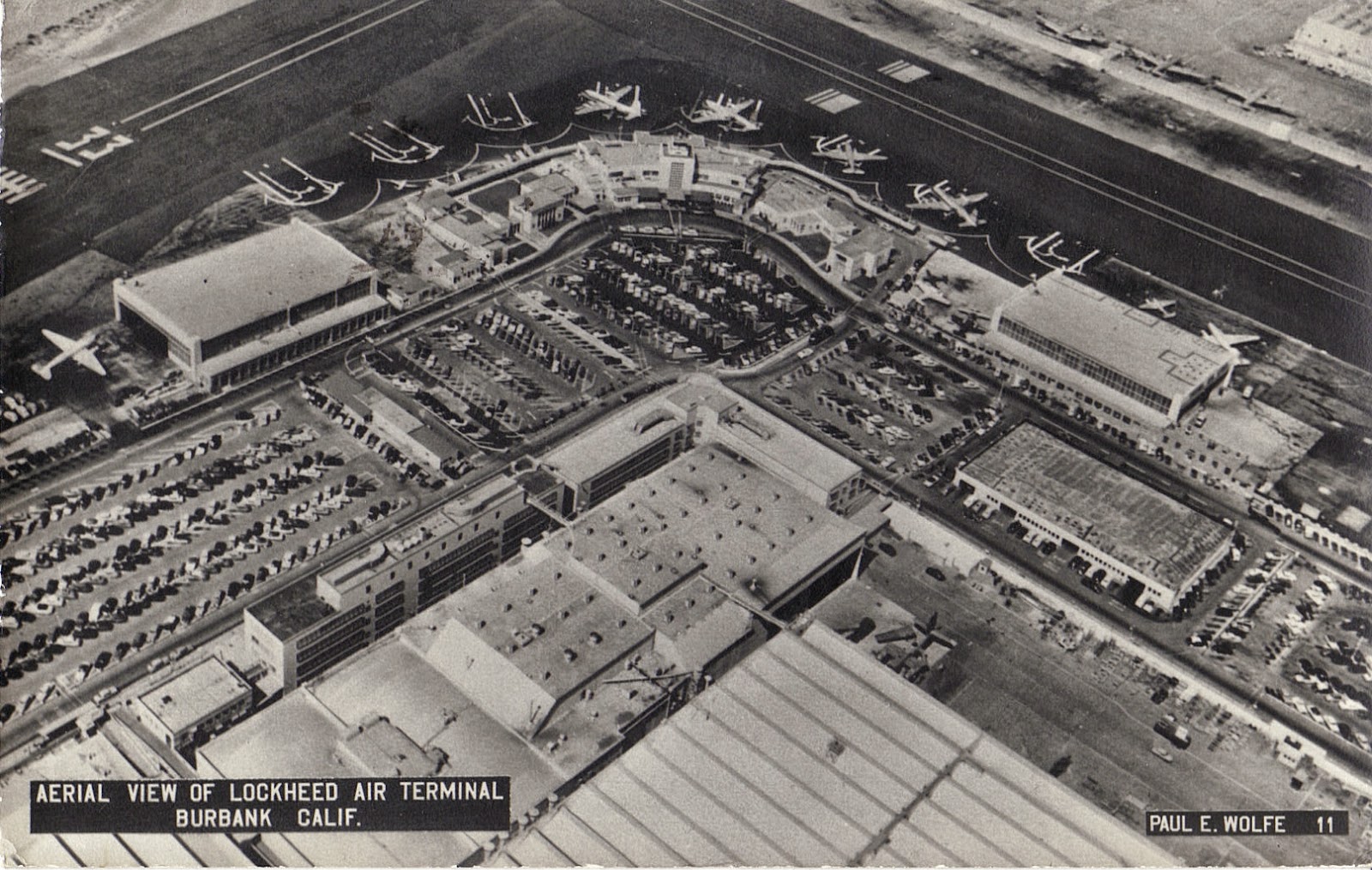 Aerial View of Lockheed Air Terminal Postcard in Burbank | San Fernando ...