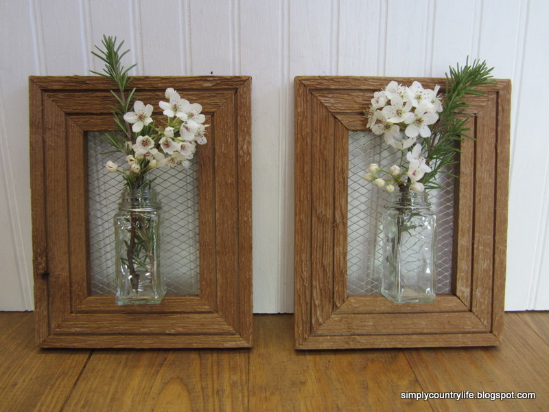 Simply Country Life Upcycled Wood Frame Wall Flower Vase