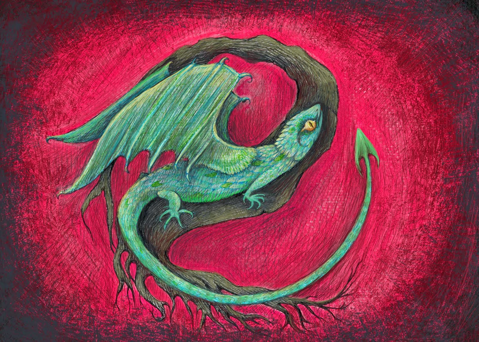 baby dragon art by melanie dann