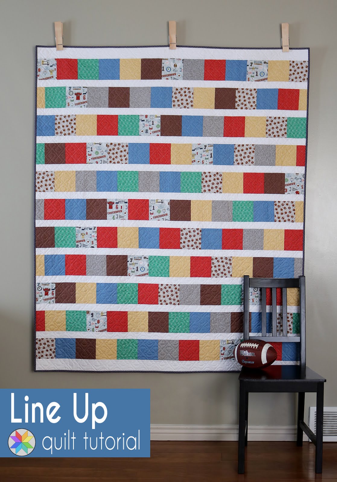 A Bright Corner Varsity Fabrics + Line Up Quilt Tutorial