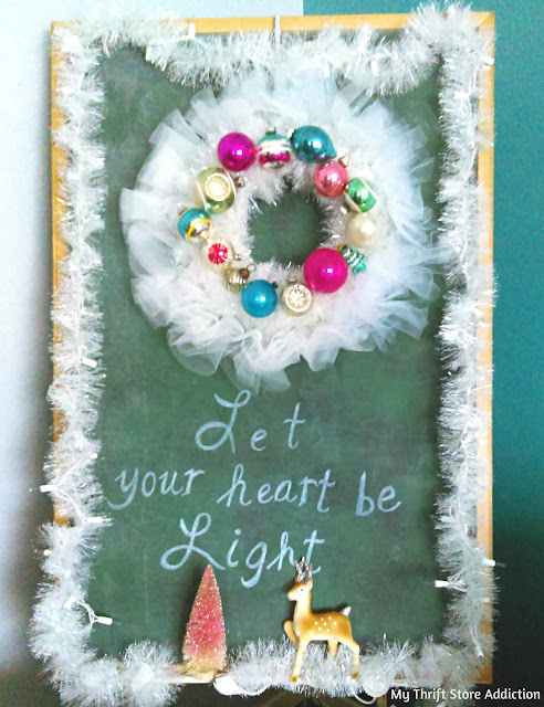 Nontraditional aqua and blush Christmas decor