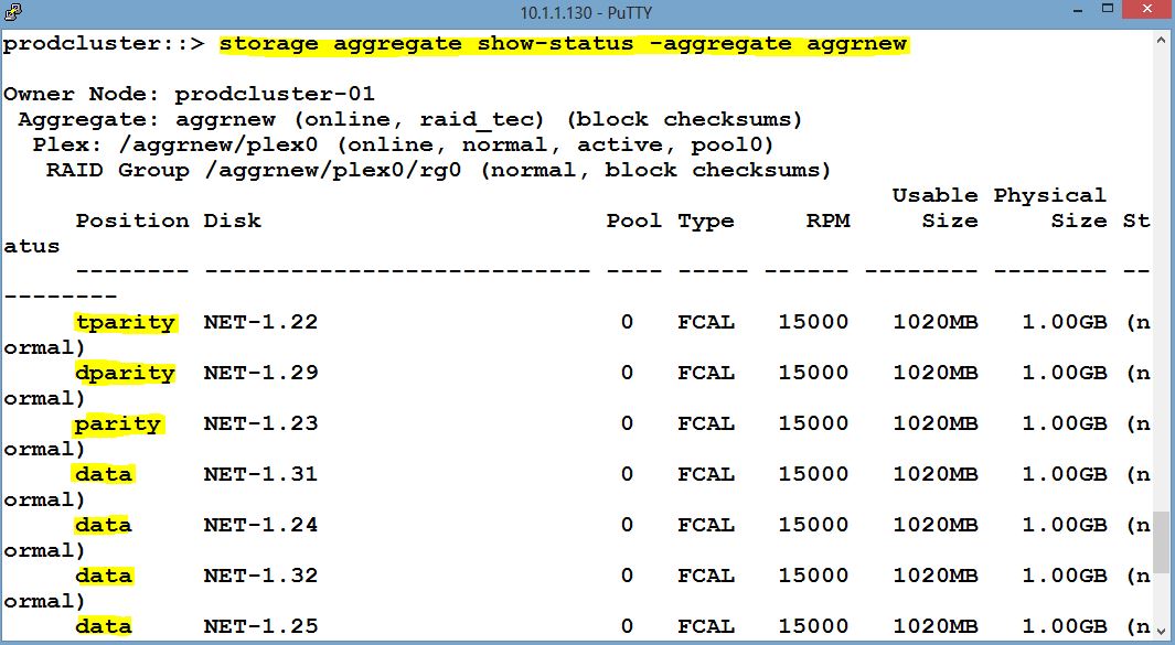 Remote Infrastructure Management: NETAPP ONTAP 9 RAID TEC CONFIGURATION