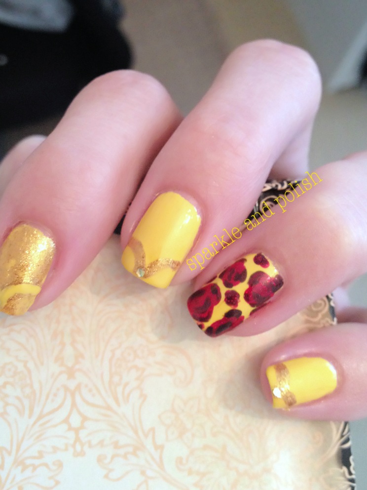 A Little Sparkle and Polish Disney Nail Art Challenge Belle