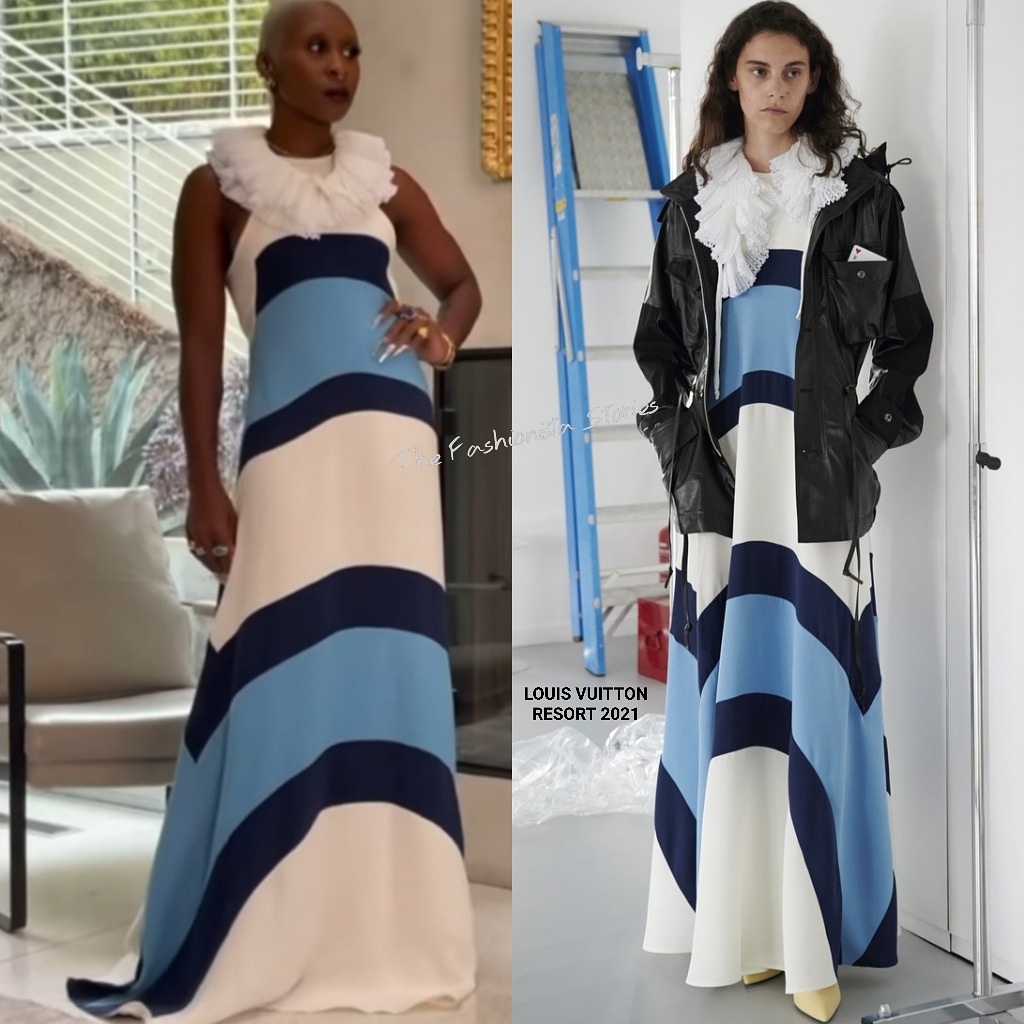 Cynthia Erivo Wears Vibrant Louis Vuitton Cityscape-Print Outfit