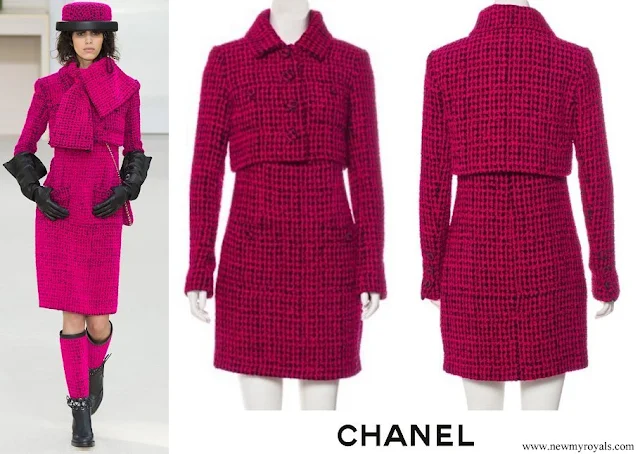 Queen Silvia wore Chanel tweed dress. Chanel Fall 2016 Ready-to-Wear Collection