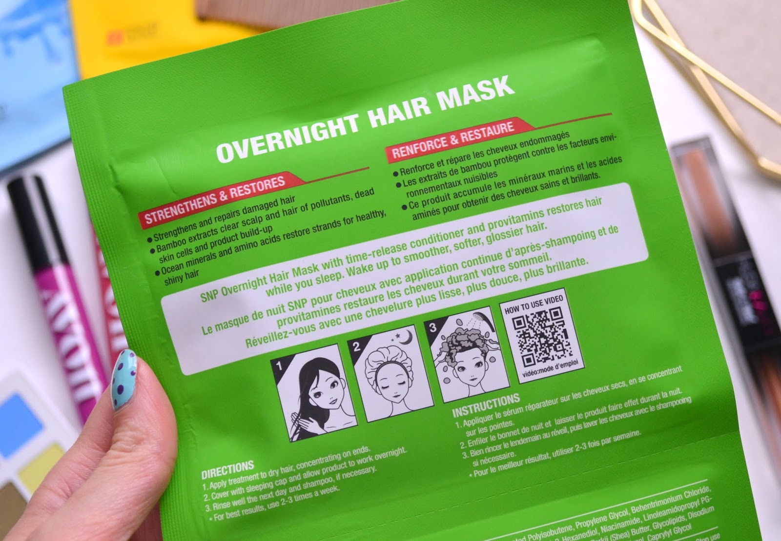 HAIR | SNP Overnight Hair Mask in Strengthens and Restores | Cosmetic Proof  | Vancouver beauty, nail art and lifestyle blog