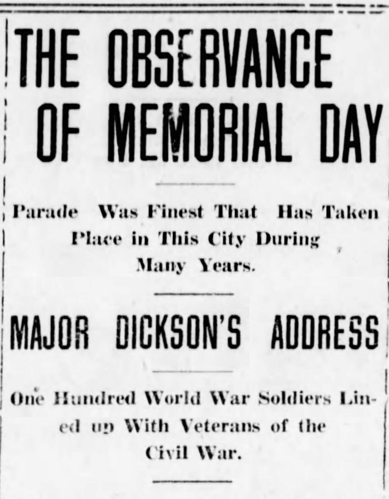 Valley Girl Views: Remembering Early Memorial Days