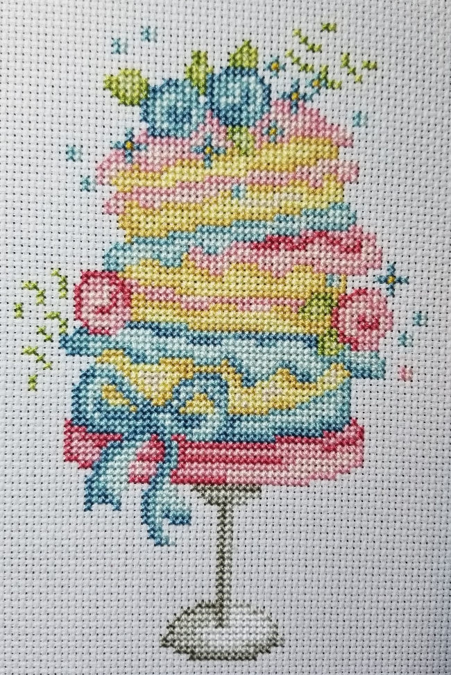 Completed Cross Stitch: Wonky Layer Cake |A Stitch of Blissfulness