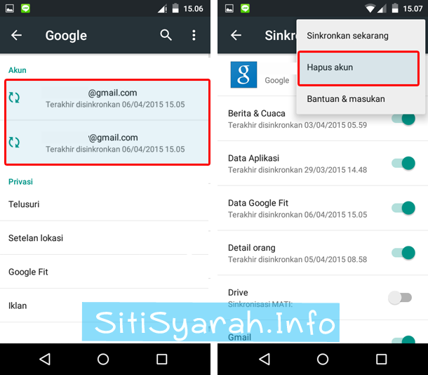 cara keluar dari akun gmail Android